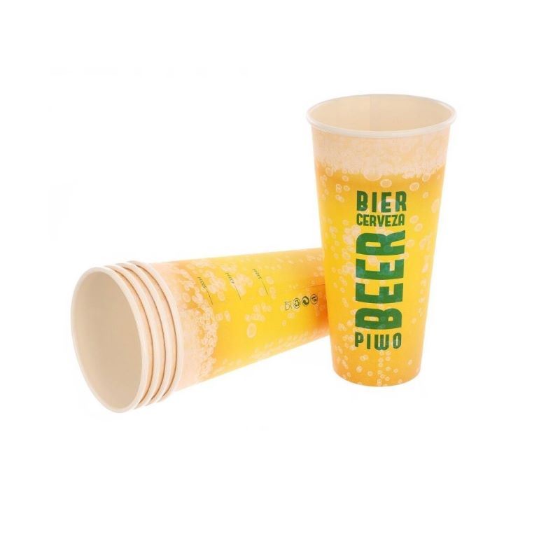 Kubek papierowy na piwo 500ml nadruk BEER 50szt