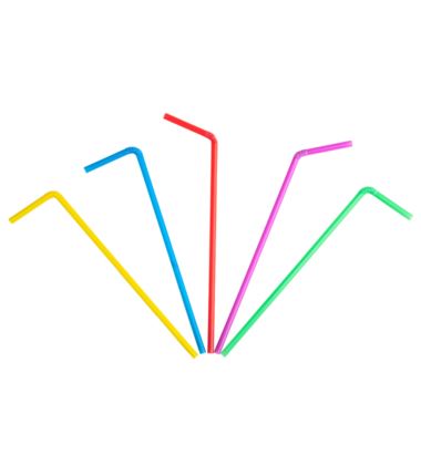 Słomki plastikowe 5x210mm łamane neon 500szt
