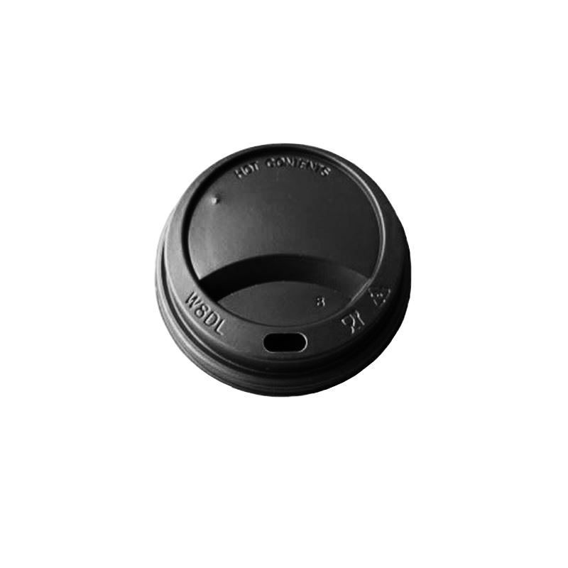 Dekiel PS 80mm czarny do kubka papierowego 100szt