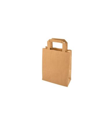 Torba papierowa brązowa z uchem płaskim 220x100x280 50szt