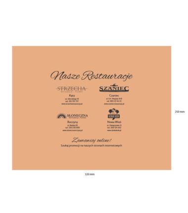 Torebki papierowe z uchem 260/170/260 z nadrukiem 250szt Nasze Restauracje