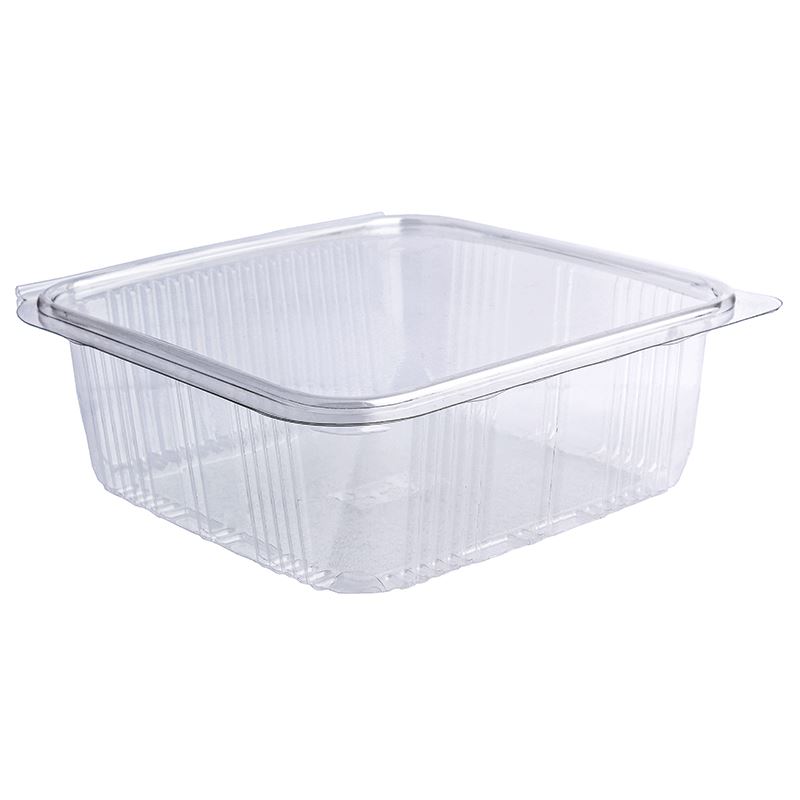 Pojemnik zamykany transaprentny z płaską przykrywką RPET 188x188x68mm 60szt