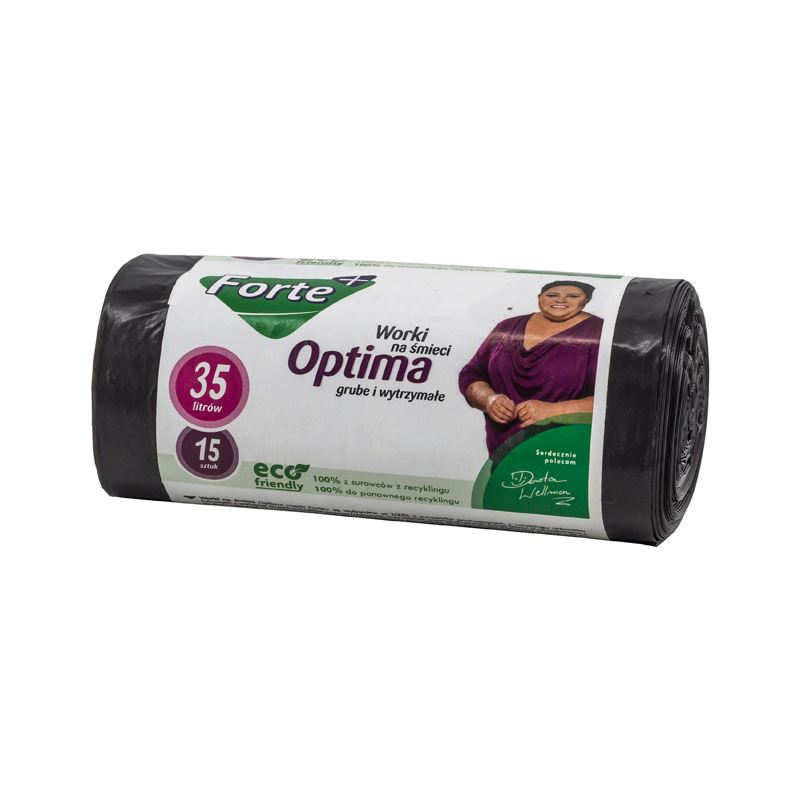 Worki na śmieci Forte+ Optima 35l LDPE czarne 15szt