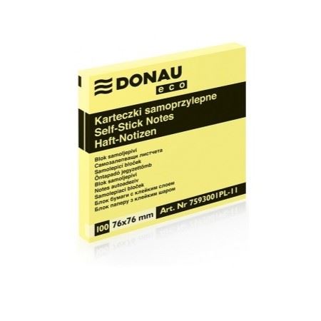 Notes samoprzylepny 75x75 żółte karteczki 6szt