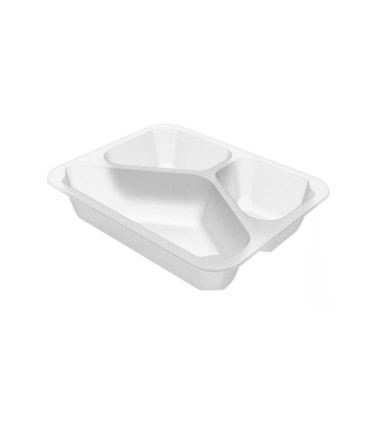 Pojemnik do zgrzewu 227x178x30 mleczny 3-dzielny 320szt