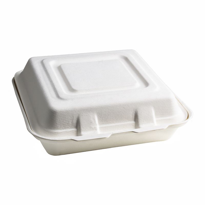 Menu box trzykomorowe opakowanie z trzciny cukrowej 240x240x80 25szt