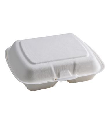 Menu box dwukomorowe opakowanie z trzciny cukrowej 230x205x40 50szt