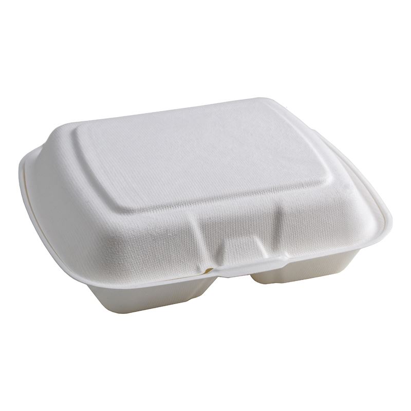 Menu box dwukomorowe opakowanie z trzciny cukrowej 230x205x40 50szt