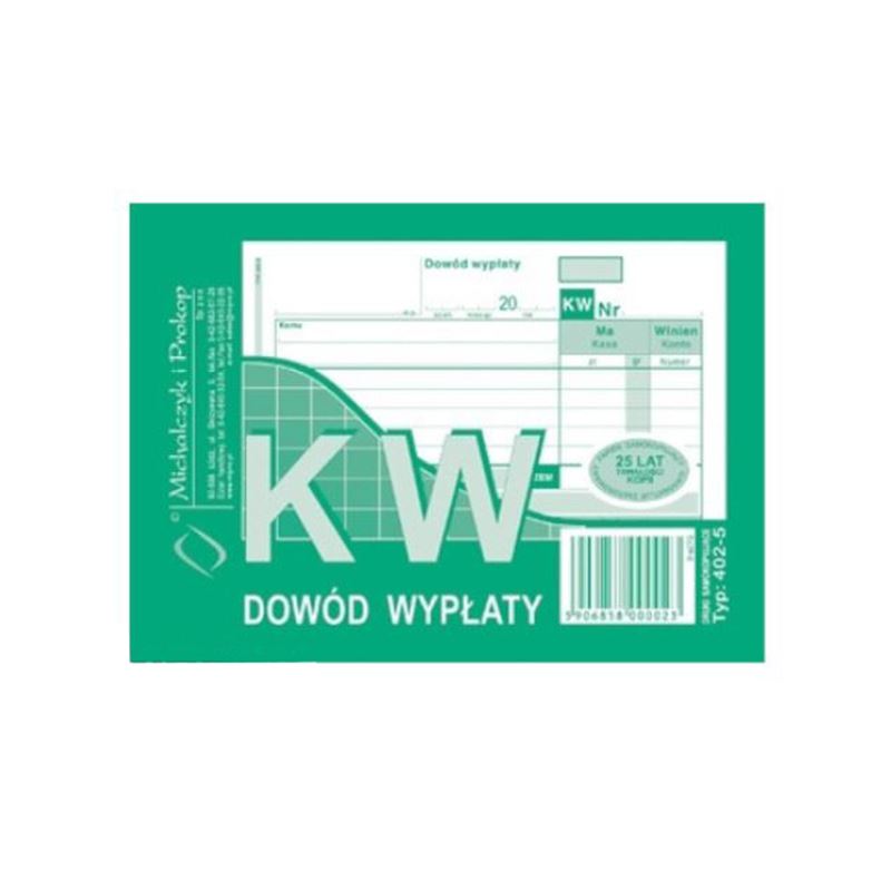 Druk KW dowód wypłaty A6