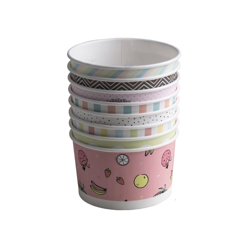Miseczka papierowa na lody 245ml pastele 25szt