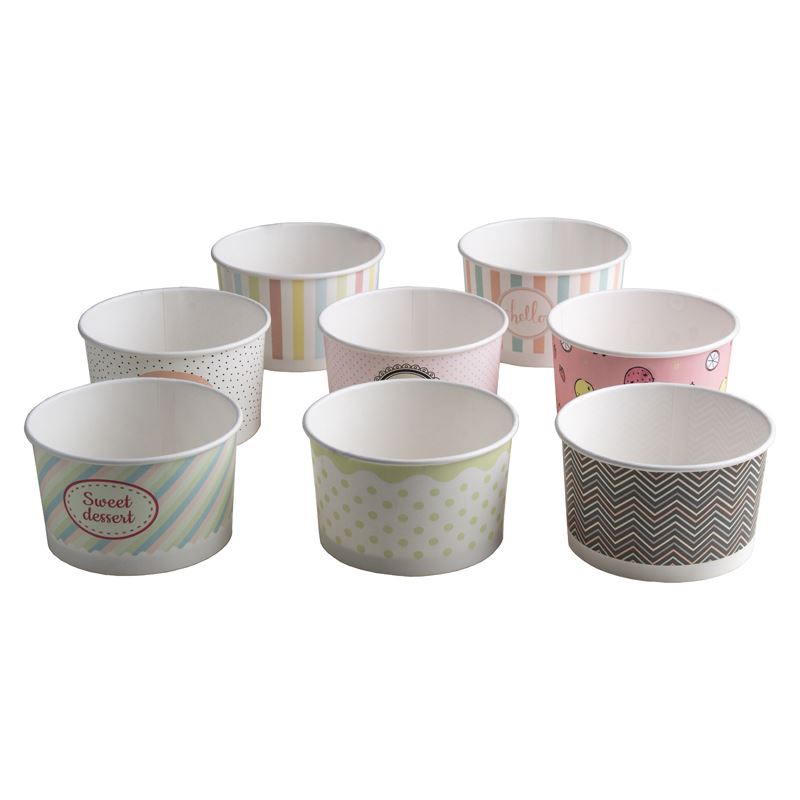 Miseczka papierowa na lody 245ml pastele 25szt