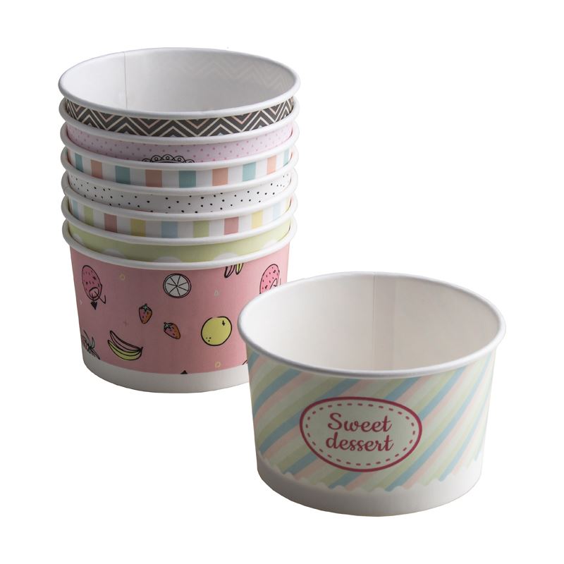 Miseczka papierowa na lody 245ml pastele 25szt