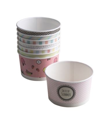 Miseczka papierowa na lody 245ml pastele 25szt