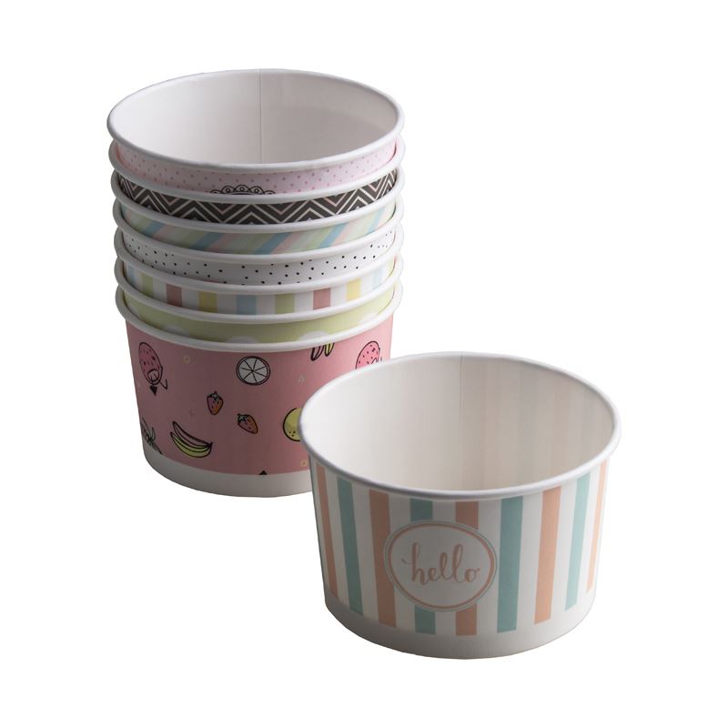 Miseczka papierowa na lody 245ml pastele 25szt