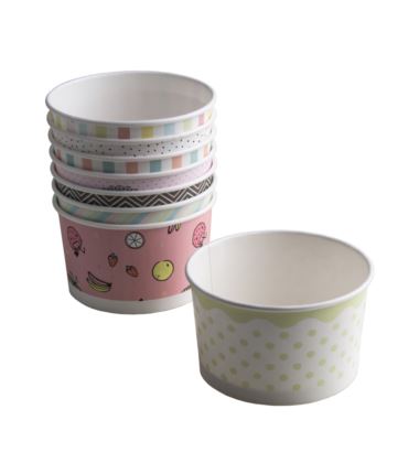Miseczka papierowa na lody 245ml pastele 25szt