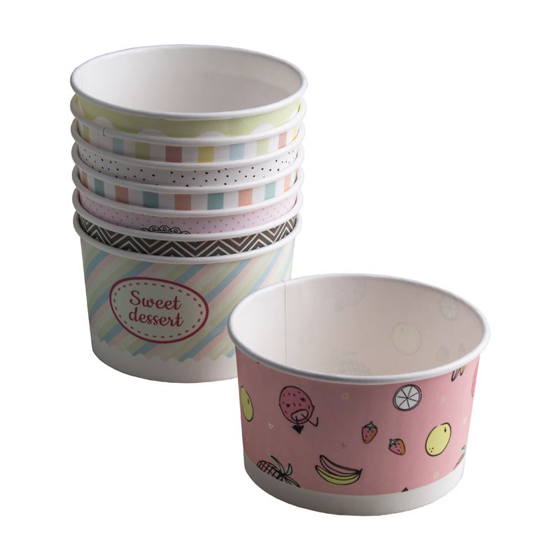 Miseczka papierowa na lody 245ml pastele 25szt