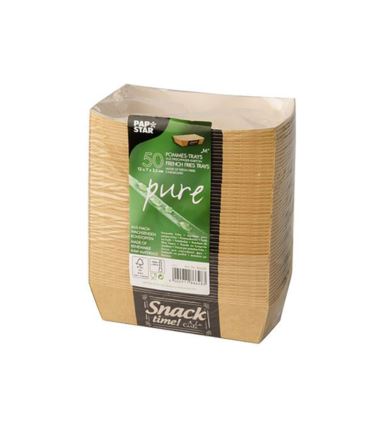 Tacka tekturowa KRAFT "łódka" na frytki 120x70x35 50szt