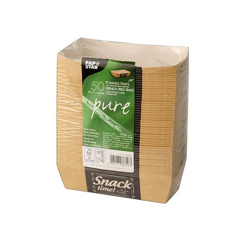 Tacka tekturowa KRAFT "łódka" na frytki 120x70x35 50szt