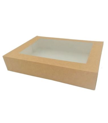Pudełko cukiernicze 220x90x50mm kraft z oknem 300szt