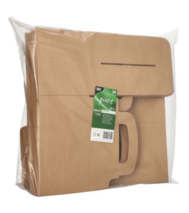 Pudełko kartonowe lunch box kraft 125x155x225mm 20szt