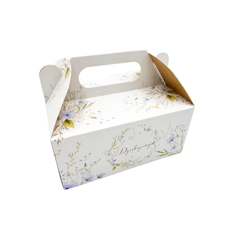 Pudełko cukiernicze "Dziękujemy" 189x147x89mm z rączką 25szt