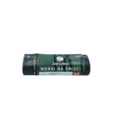 Worki na śmieci 35l LDPE czarne Szef Poleca 15szt