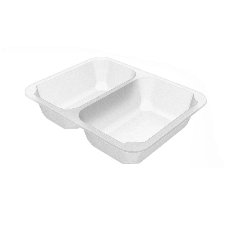Pojemnik do zgrzewu 227x178x50 mleczny 2 dzielny 320szt