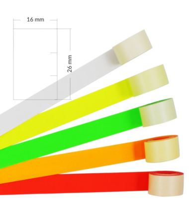 Taśmy do metkownic Tovel2 kolorowe 26x16mm dwurzędowa, prosta 5szt