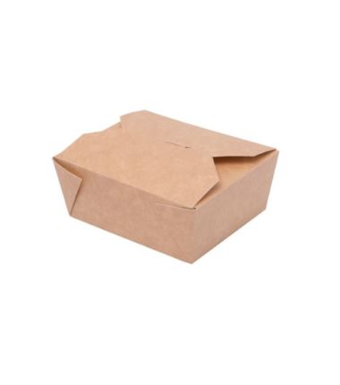 Lunch box do dań na wynos 110x90x60mm z niebielonego papieru kraft 600ml 40szt