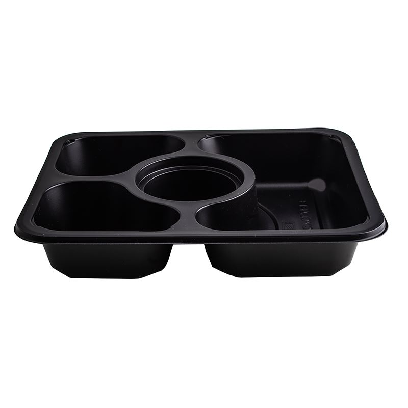 Pojemnik do zgrzewu 227x178x40 czarny 4-dzielny 320szt