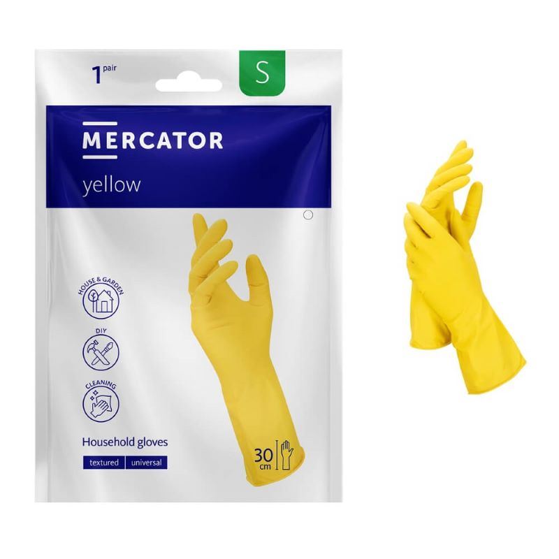 Rękawice gospodarcze gumowe S ideall yellow Mercator