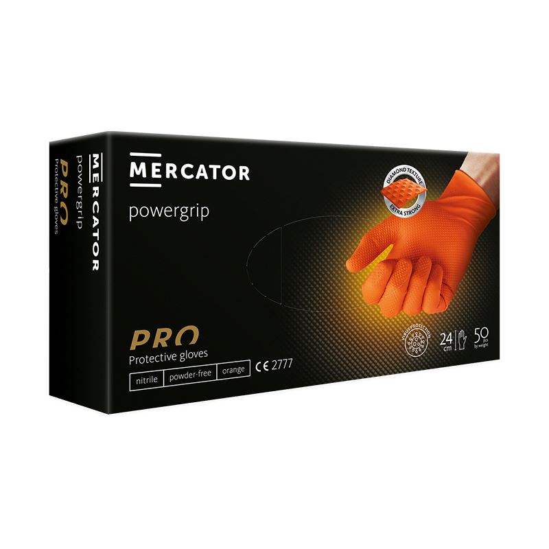 Rękawiczki nitrylowe pomarańczowe powergrip XL 50szt