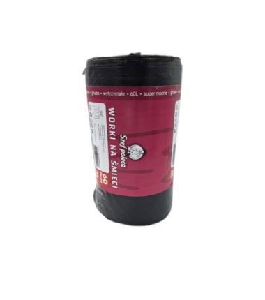 Worki na śmieci 60l LDPE czarne Szef Poleca 50szt