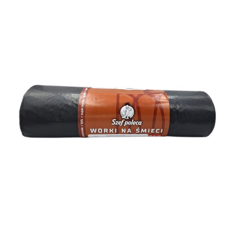 Worki na śmieci 120l LDPE czarne Szef Poleca 10szt