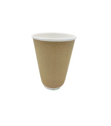 Kubek papierowy karbowany 400 ml z nadrukiem 25szt Plastic Free