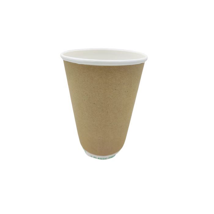 Kubek papierowy karbowany 400 ml z nadrukiem 25szt Plastic Free