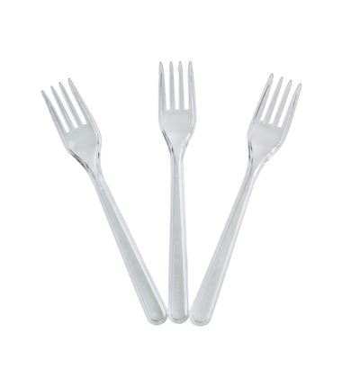 Widelec plastikowy transparentny SUPERIOR 50szt