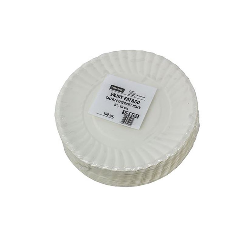 Talerz papierowy 15cm biały 100szt