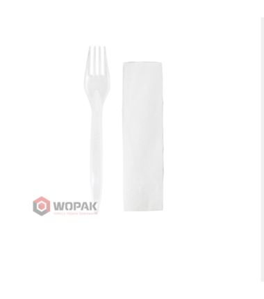 komplet sztućców transparentnych a'250 widelec, serwetka