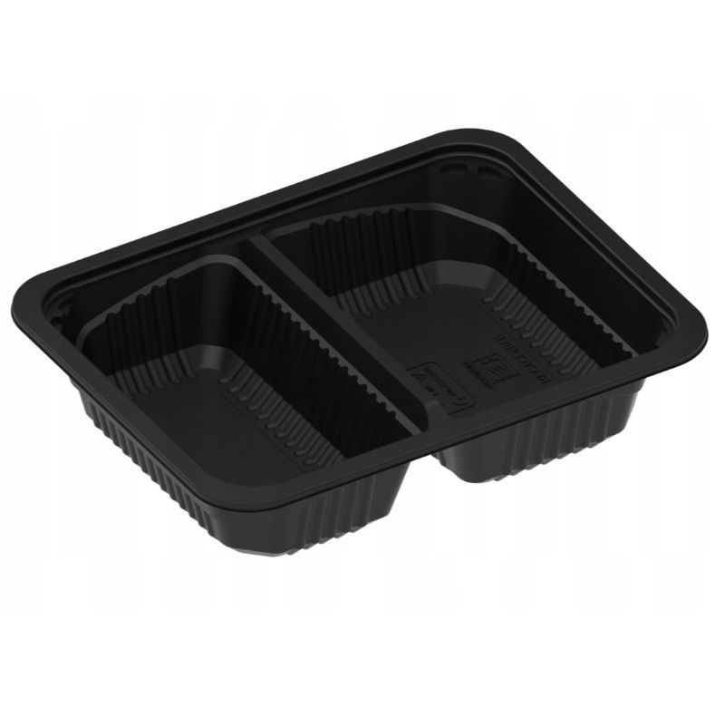 Pojemnik dwudzielny PP czarny 227x178x50 320szt
