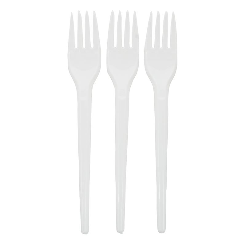 Widelec plastikowy biały 100szt