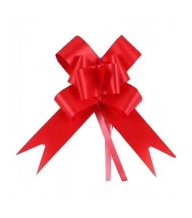 Kokarda ściągana wstążka czerwona 25szt