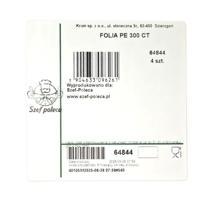 Folia spożywcza PE 30cm 300CT Szef Poleca 4szt