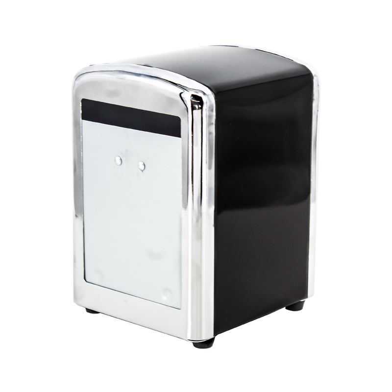 Dozownik, dyspenser czarny metalowy do serwetek 17x17 N2