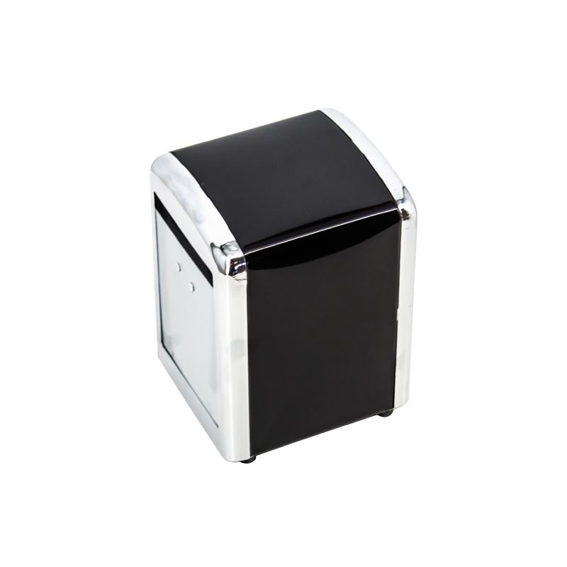 Dozownik, dyspenser czarny metalowy do serwetek 17x17 N2
