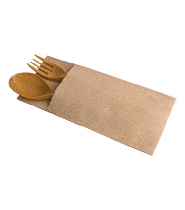 Etui na sztućce kraft "KANGUREK" serwetka 2W 100szt