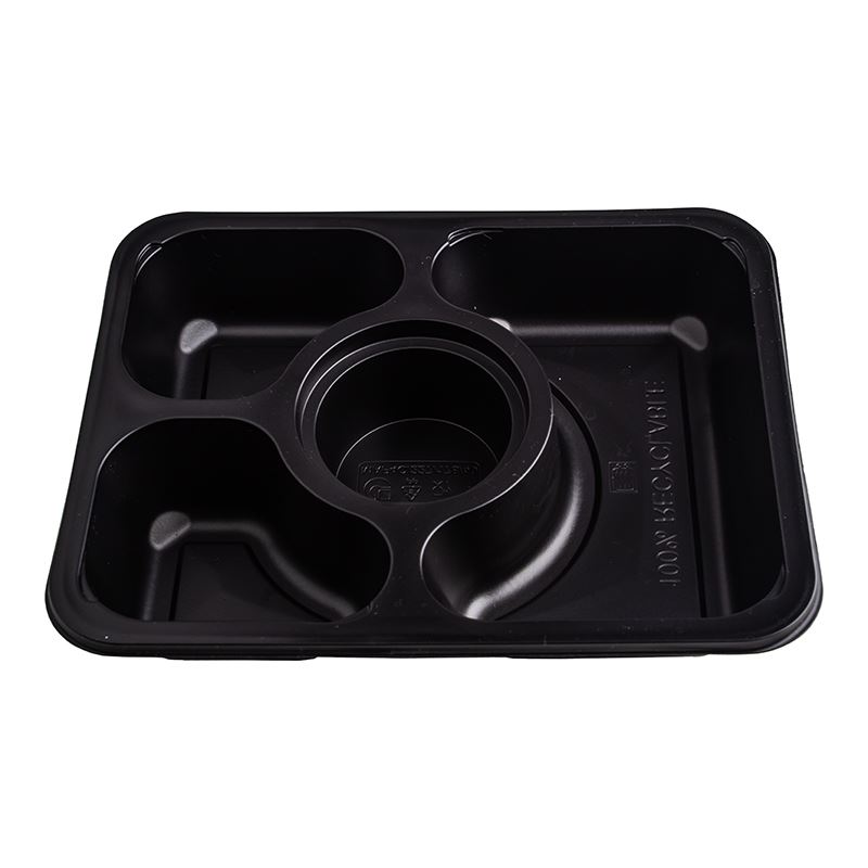 Pojemnik do zgrzewu 227x178x40 czarny 4-dzielny 320szt