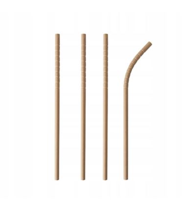 Słomki papierowe łamane 200/6mm kraft 100szt