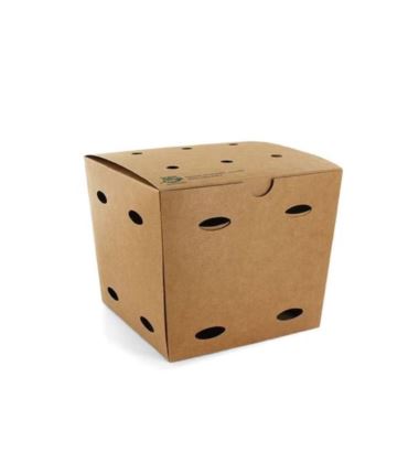 Kubełek tekturowy kwadratowy kraft z otworami 3L 50szt