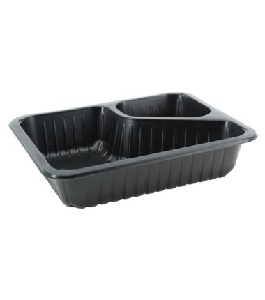 Pojemnik do zgrzewu 227x178x50 czarny 2-dzielny COLT żebrowany 320szt